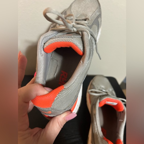 Used Ryka Silver and Orange sneakers-size 9W - Picture 9 of 13